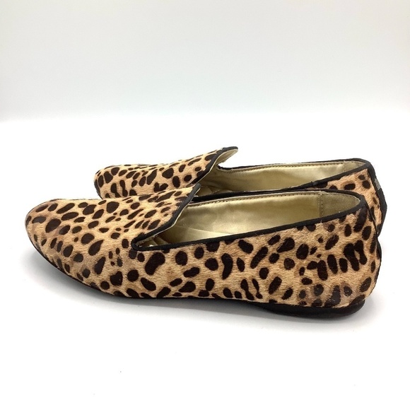 Birdies Starling Smoking Slipper in Cheetah Print Calf Hair Quilted Flats Size 7 - Picture 10 of 16